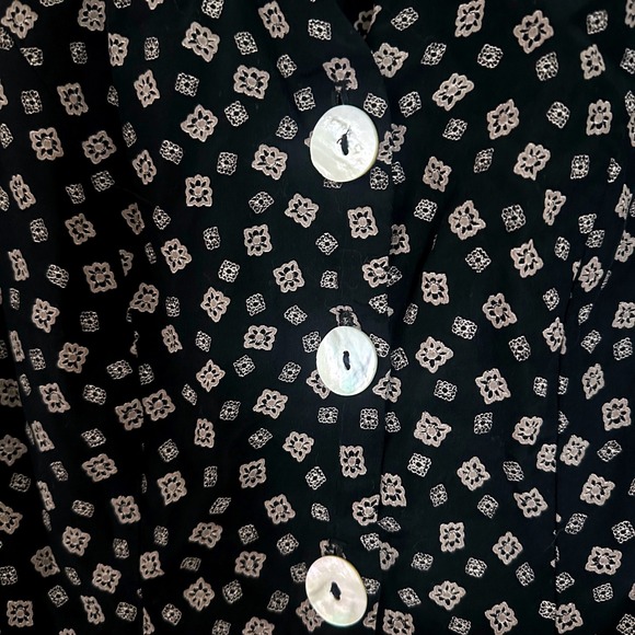 Vintage 90s HI Studio Floral Mother of Pearl Button Front Waist Tie Back Vest S - Picture 3 of 8